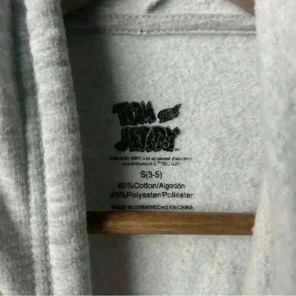 Tom and Jerry Gray Graphics Hoodie Sweatshirt | Size Small - Picture 3 of 9